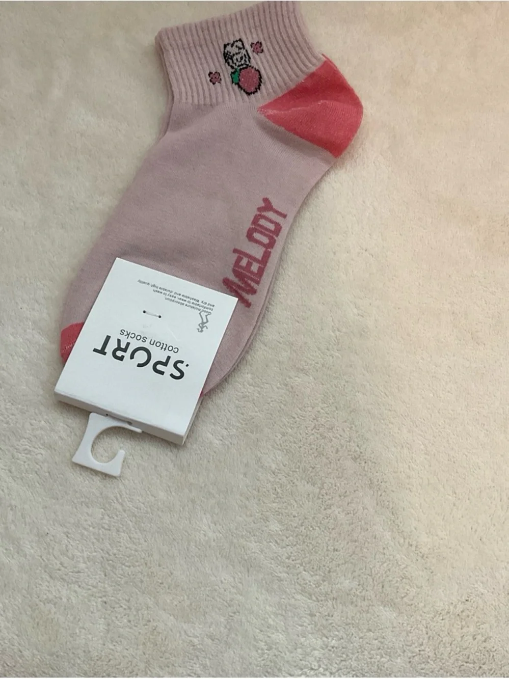 Sporto Pink Ankle Socks with Coral Accents